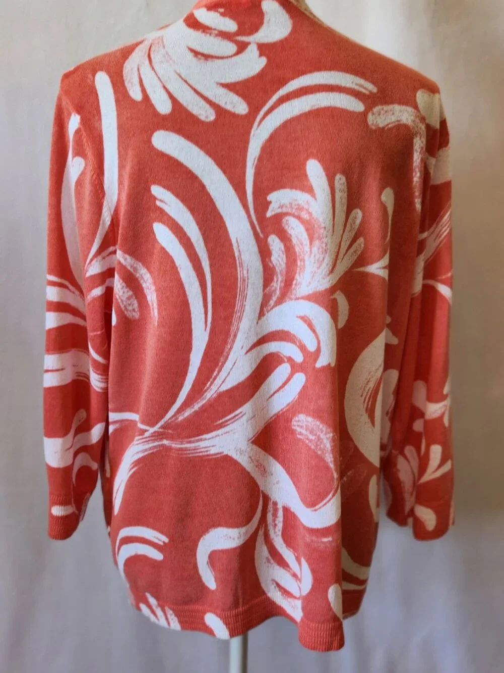 Chico's Women's Size 2/12-14 (L) Orange Summer Romance Open Front Cardigan